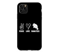 Peace Love Manatees Men Women Cute Sea Cow Manatee Case for iPhone 11 Pro Max
