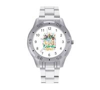 Peace Love Mardi and The Gras Classic Wrist Watches for Men Casual Business Watch Stainless Steel Band for Boyfriend Father