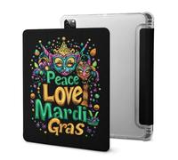 Peace Love Mardi And The Gras Compatible with iPad Pro 2020/iPad 2020/2020 Air 4/Pro 2021 Protective Case