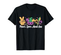 Peace Love Mardi Gras Beads Carnival New Orleans T-Shirt