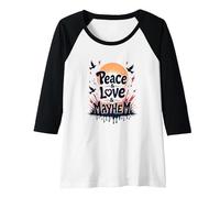 Peace Love Mayhem: Rebellious Harmony for Free Spirits Raglan Baseball Tee, Women, Black/White, XXL