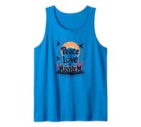 Peace Love Mayhem: Rebellious Harmony for Free Spirits Tank Top, Men, Sapphire, S