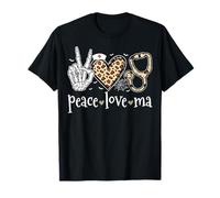 Peace Love Medical Assistant Nurse Spooky Skeleton Halloween T-Shirt