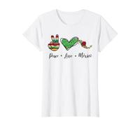 Peace Love México Souvenir Mexican Quote Spanish Badass Value Graphic T-Shirt, Women, White, XS
