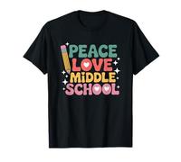 Peace Love Middle School, Teacher Teaching Kids Educator T-Shirt