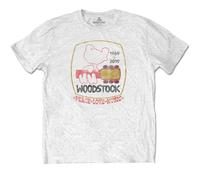 Peace - Love - Music Cotton T-Shirt Woodstock White XXL