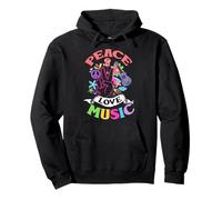 Peace Love Music Hippie 60s 70s Flower Power Pullover Hoodie