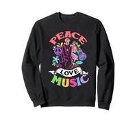 Peace Love Music Hippie 60s 70s Flower Power Sweatshirt