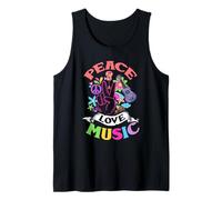 Peace Love Music Hippie 60s 70s Flower Power Tank Top