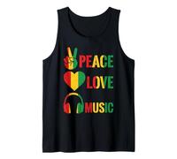 Peace Love Music Reggae Colors Symbols Graphic Art Design Tank Top