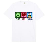 Peace Love Penguins Cute Comfort Colors Adult Heavyweight T-Shirt