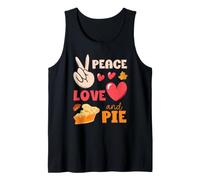 Peace Love Pie Funny Thanksgiving Day Heart Pilgrim Turkey Tank Top