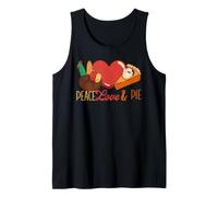 Peace Love Pie Funny Thanksgiving Day Heart Pilgrim Turkey Tank Top