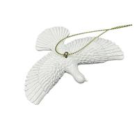 Peace Love Pigeon Ornament - ABS Lifelike Peaceful White Flying Pigeon Pendant - Seasonal Decor For Thanksgiving, Christmas, Valentine's Day