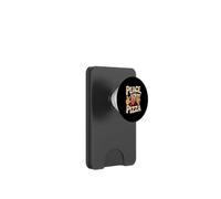 Peace Love Pizza Fun Retro Fast Food Lovers Meme Pizza Face PopSockets PopWallet for MagSafe