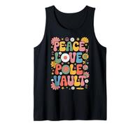 Peace Love Pole Vault 60s 70s Hippie Retro Pole vaulter Tank Top