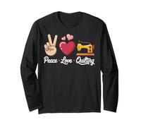 Peace Love Quilting Funny Long Sleeve T-Shirt