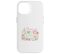 Peace Love Quilting Heart Patchwork Sewing Needle Thread Case for iPhone 14