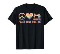 Peace Love Quilting Quilter Funny Quilt T-Shirt