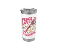 Peace Love Recorder Music Maker Daily Stainless Steel Insulated Tumbler