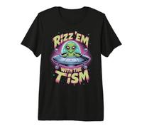 Peace Love RIZZ EM with TISM Alien Autism Advocate Empathy Premium T-Shirt