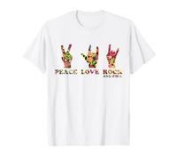 Peace Love Rock n Roll Flower Decor Hippie Clothes Festival T-Shirt