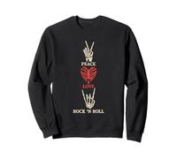 Peace Love Rock 'N Roll Rock Band Guitar Music Sweatshirt