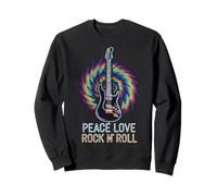 Peace Love Rock'n Roll Hippie Music Guitar Vintage Sweatshirt