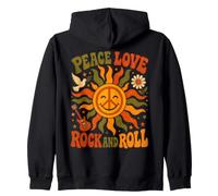 Peace Love Rock'n Roll Hippie Vintage Zip Hoodie