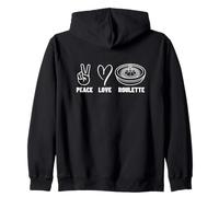 Peace Love Roulette Men Women Casino Funny Roulette Zip Hoodie