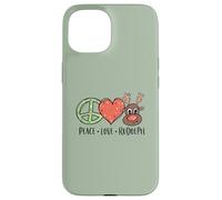 Peace Love & Rudolph Reindeer Christmas Xmas Kids Girls Case for iPhone 15