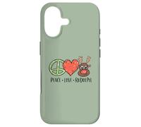 Peace Love & Rudolph Reindeer Christmas Xmas Kids Girls Case for iPhone 17