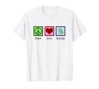 Peace Love Sewing Cute Seamstress T-Shirt