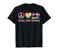 Peace Love Sewing Funny Sewer Quilting T-Shirt
