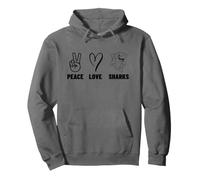 Peace Love Sharks Men Women Cute Shark Pullover Hoodie