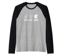 Peace Love Sharks Men Women Cute Shark Raglan Baseball Tee