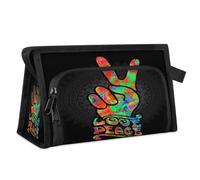 Peace Love Sign Mandala Travel Toiletry Bag for Women Men Girls Boys Sign Multifunctional Makeup Pouch Bag Wash Toiletries Cosmetic Organizer Shower Bag