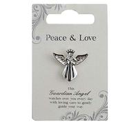 Peace & Love Silver Coloured Angel Pin With Gem Stone Sentimental Gift Idea