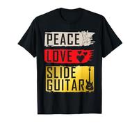Peace Love Slide Guitar Music Instrument Bottleneck Guitar T-Shirt