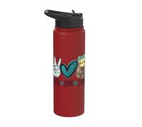 Peace Love Sloths Funny Sloth Gift Hippie Peace Stainless Steel Insulated Water Bottle