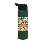 Peace Love Sourdough Starter Baker Stainless Steel Insulated Water Bottle
