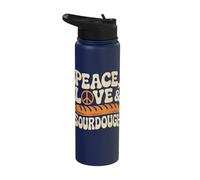 Peace Love Sourdough Starter Baker Stainless Steel Insulated Water Bottle