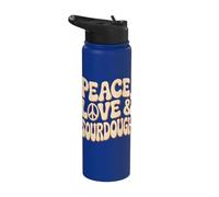 Peace Love Sourdough Starter Baker Stainless Steel Insulated Water Bottle