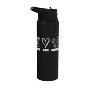 Peace Love Squirrels Proud Men Women Squirrel Stainless Steel Insulated Water Bottle