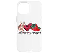 Peace Love Strawberry Farmer Strawberries Lover Berry Fruits Case for iPhone 15