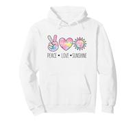 Peace Love Sunshine Retro Pastel Hand Heart Sun Positive Pullover Hoodie
