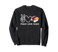Peace Love Sushi Kawaii Nigiri Graphic for Japanese Food Fan Sweatshirt