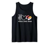 Peace Love Sushi Kawaii Nigiri Graphic for Japanese Food Fan Tank Top