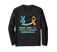 Peace Love T21 Down Syndrome Awareness Long Sleeve T-Shirt