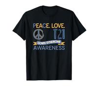 Peace Love T21 Down Syndrome Awareness T-Shirt